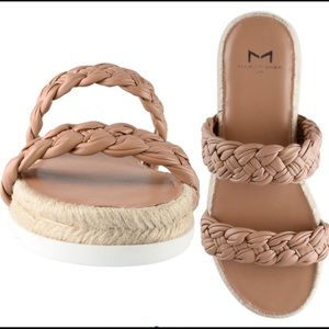 Marc Fisher Jaime Braided Leather Slide Sandal - sz 6.5